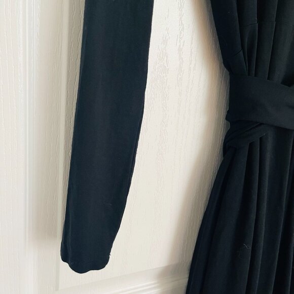 Banana Republic Classic Black Long Sleeve Rayon Wrap Dress - Picture 10 of 14